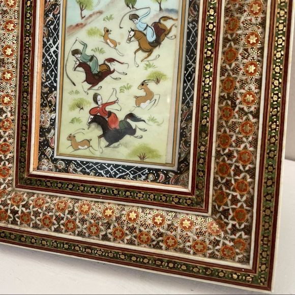 HOST PICK | Vintage | Persian Khatami Inlay Framed Art - Picture 4 of 12